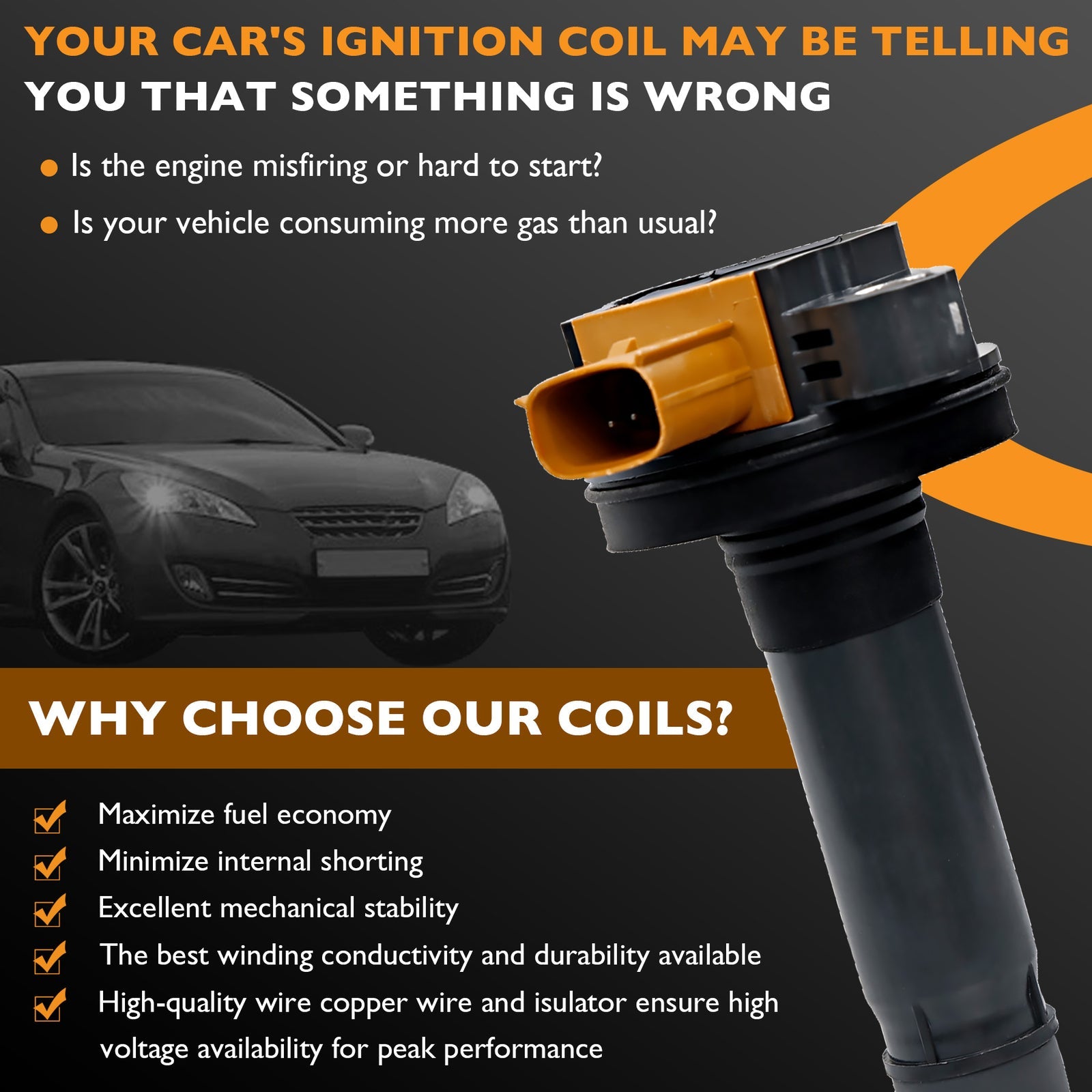 UF646 Ignition Coil for Ford F150 Explorer Lincoln Ecoboost 3.5L 11 23 6 Pack