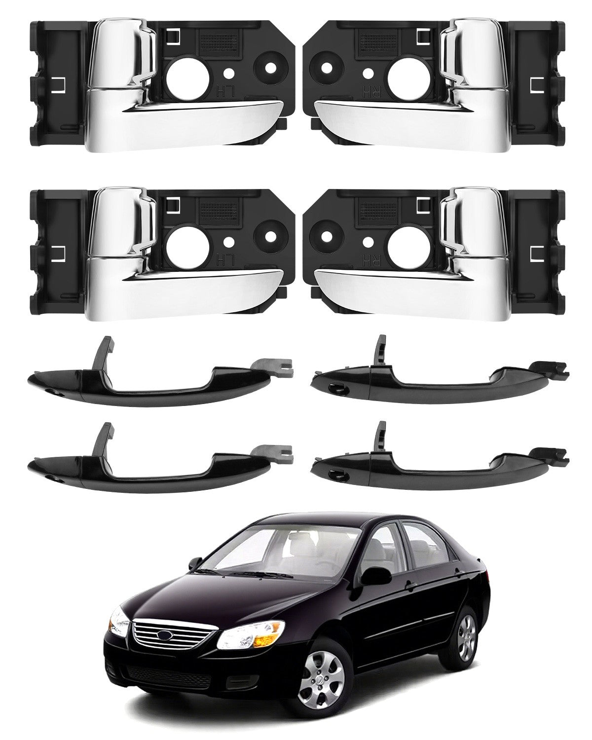 826102F000 Interior Exterior Door Handle Set for Kia Spectra Spectra5 2004 2009