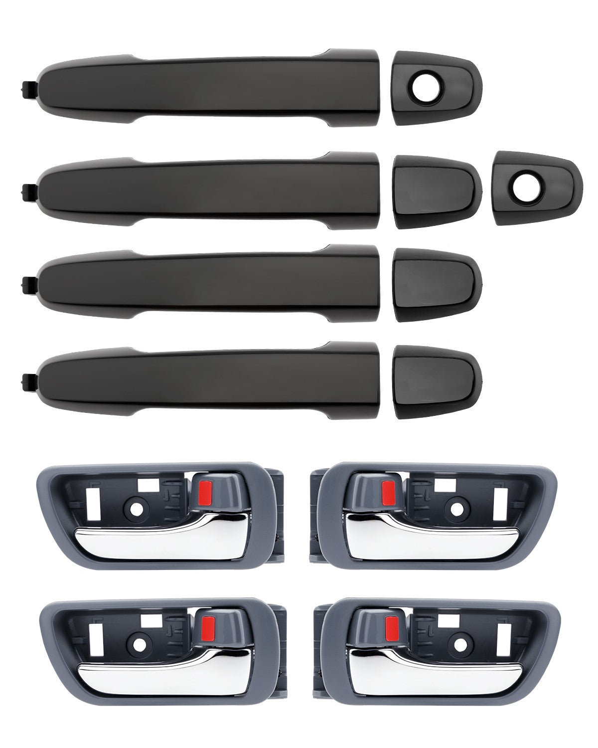 Exterior Interior Inner Door Handles Set Bezel for Toyota Camry 02 06 8 Pack