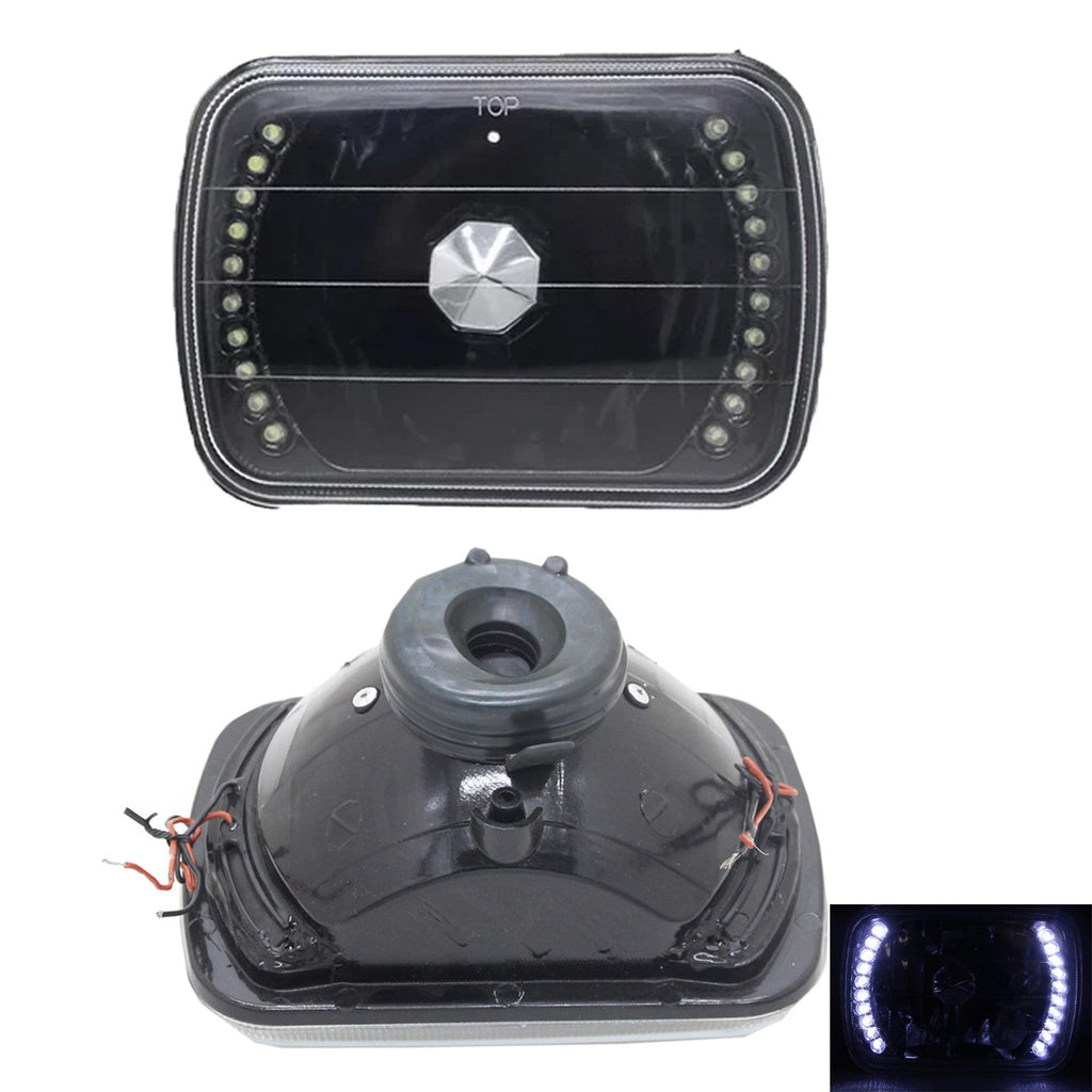 5x7" 7x6" Inch Fit Ford F150 F250 F350 1978-1986 Black Housing LED Headlights