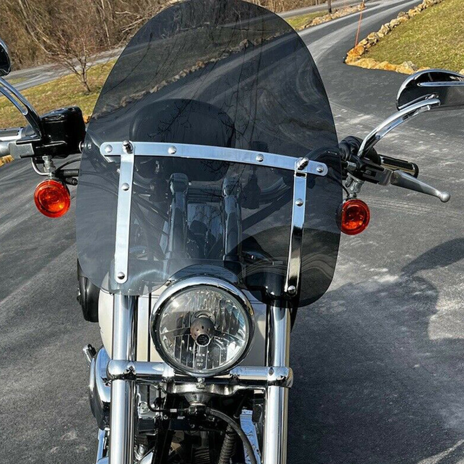 Smoke 18x16 Motorcycle Windshield for Yamaha V Star Honda Valkyrie 1500 1800