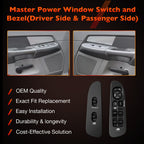 Power Door Window Mirror Switch LH RH And Bezel Set For Dodge Ram 1500 01 09