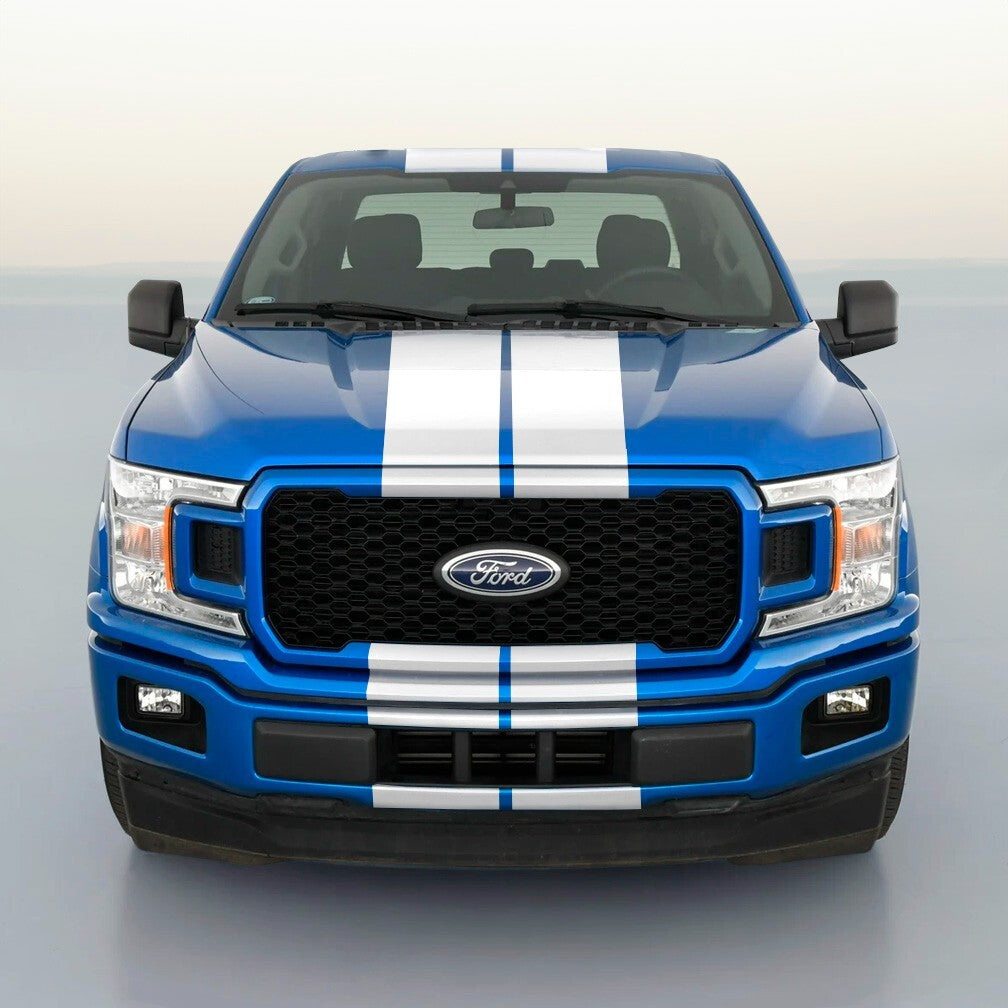 Dual 8 Inch Vinyl Rally Stripes Racing Stripe Kit for Ford F150 F-150 Bonus Kit