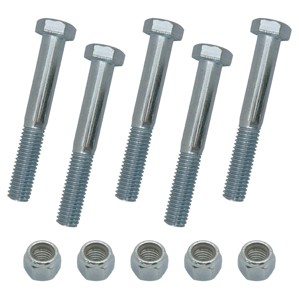 Grade 5 Shear Bolts for Rotary Cutters 1 2 x 3 1 2 with Nylock Nuts 5 Pack