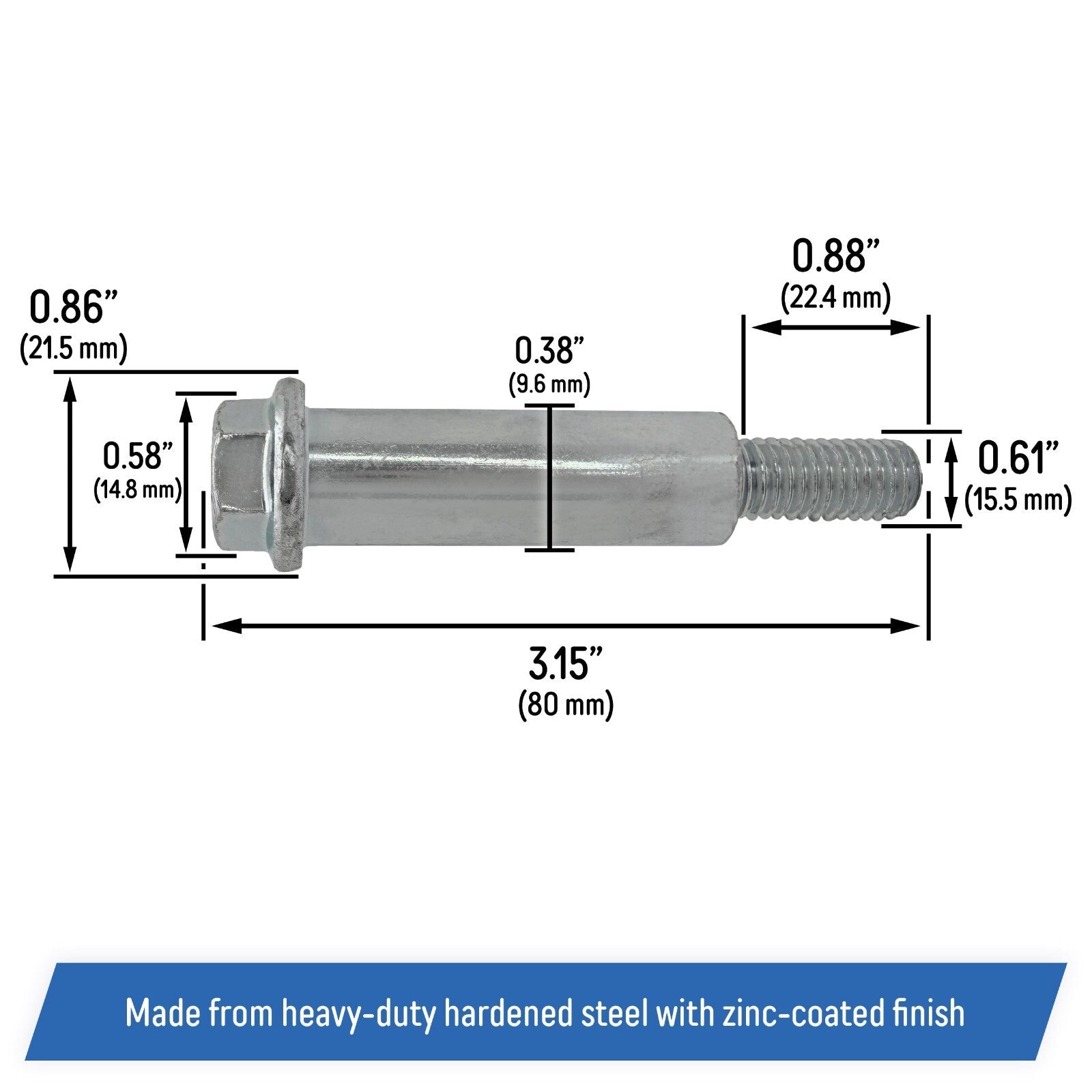GX21012 Gauge Wheel Shoulder Bolt Screw for John Deere Ztrak Eztrak 2 Pack
