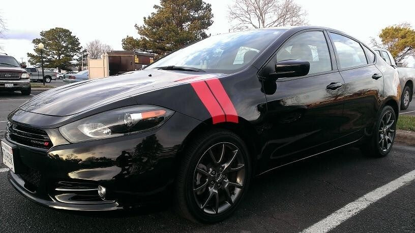 4 Inch Dual Fender Stripe Hash Mark Stripe Decal Graphic Kit for Dodge Dart