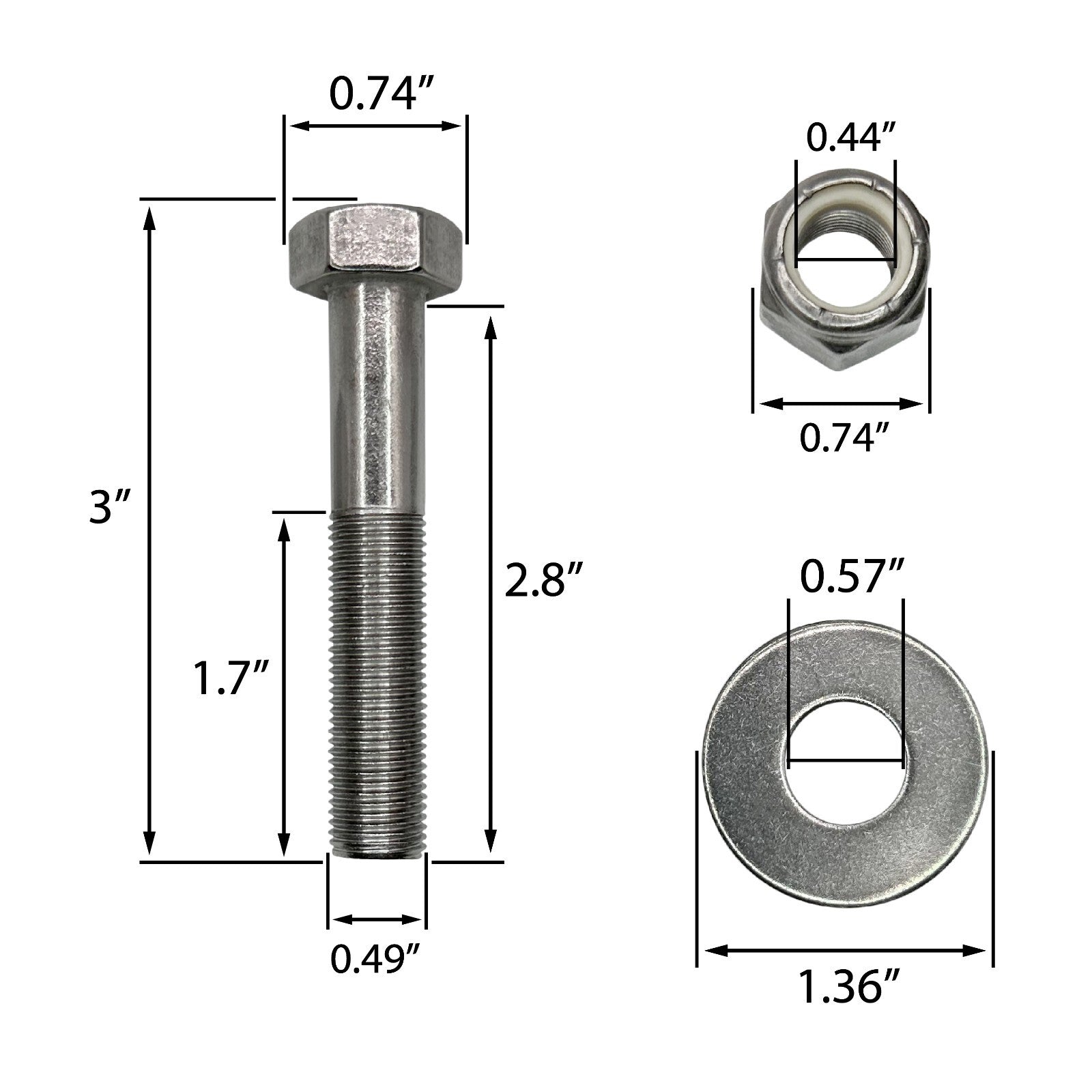 BK 1 DP 02 1729 For Jack Plate Bolt Kit For Mounting Outboard