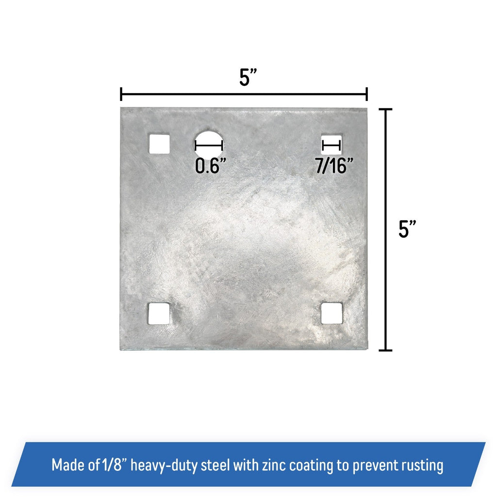 Stationary Floating Dock Backer Plates 5 x 5 Heavy Duty Galvanized Steel 8 Pieces