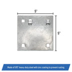 Stationary Floating Dock Backer Plates 5 x 5 Heavy Duty Galvanized Steel 8 Pieces
