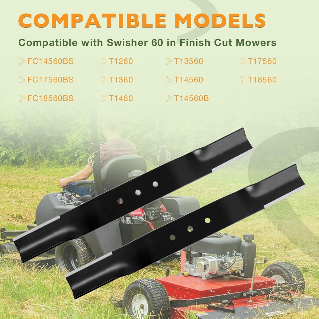 Lawn Mower Blade And Belt Set 20.5x2.25 122x47 For Swisher Finish Cut Mowers
