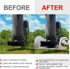Black Gooseneck Trailer Lock with Key for RVs Livestock Haulers Trailers