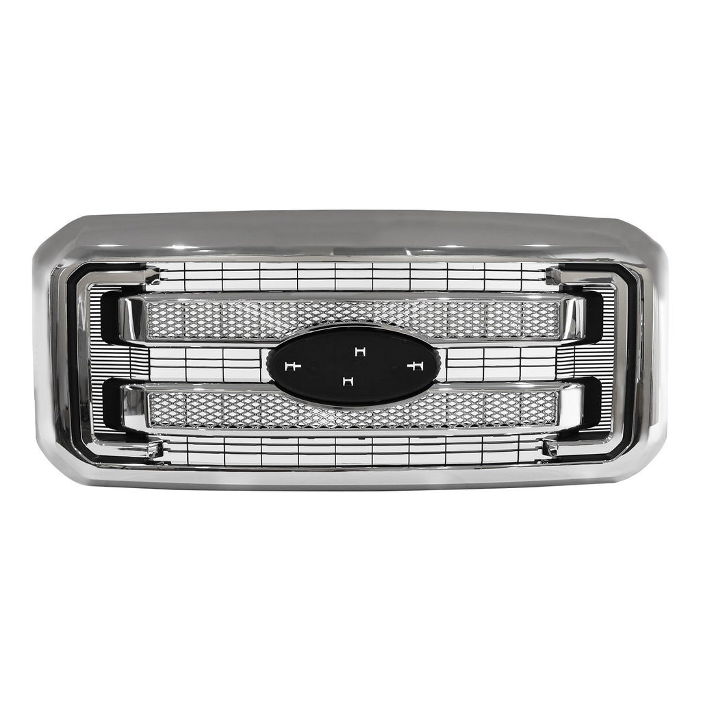 Chrome Front Bumper Grille For Ford F250 F350 F450 F550 2011-2016 Platinum Style