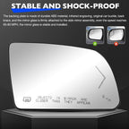 Passenger Side Heated Mirror Glass with BSM Signal for Toyota Tundra 2007 2020