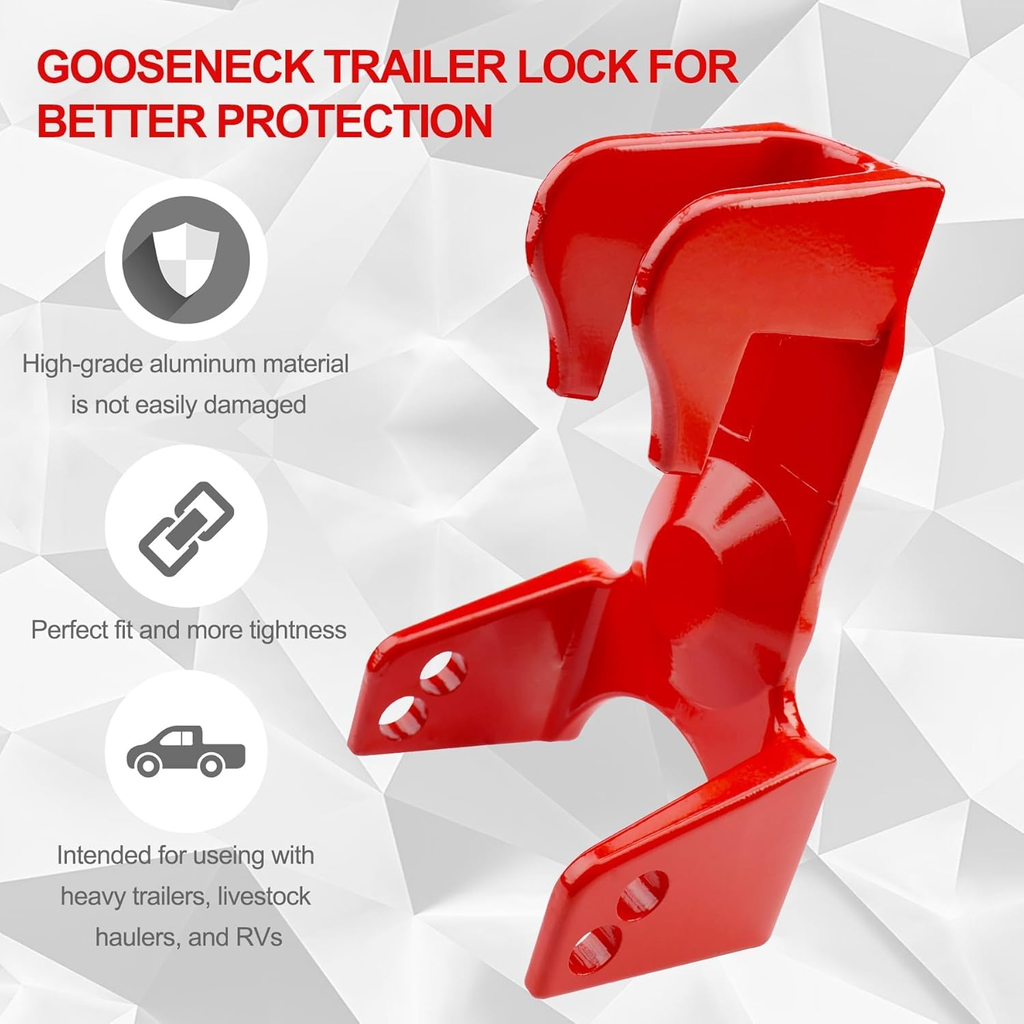Gooseneck Trailer Lock with Key for RVs Livestock Haulers Trailers Red