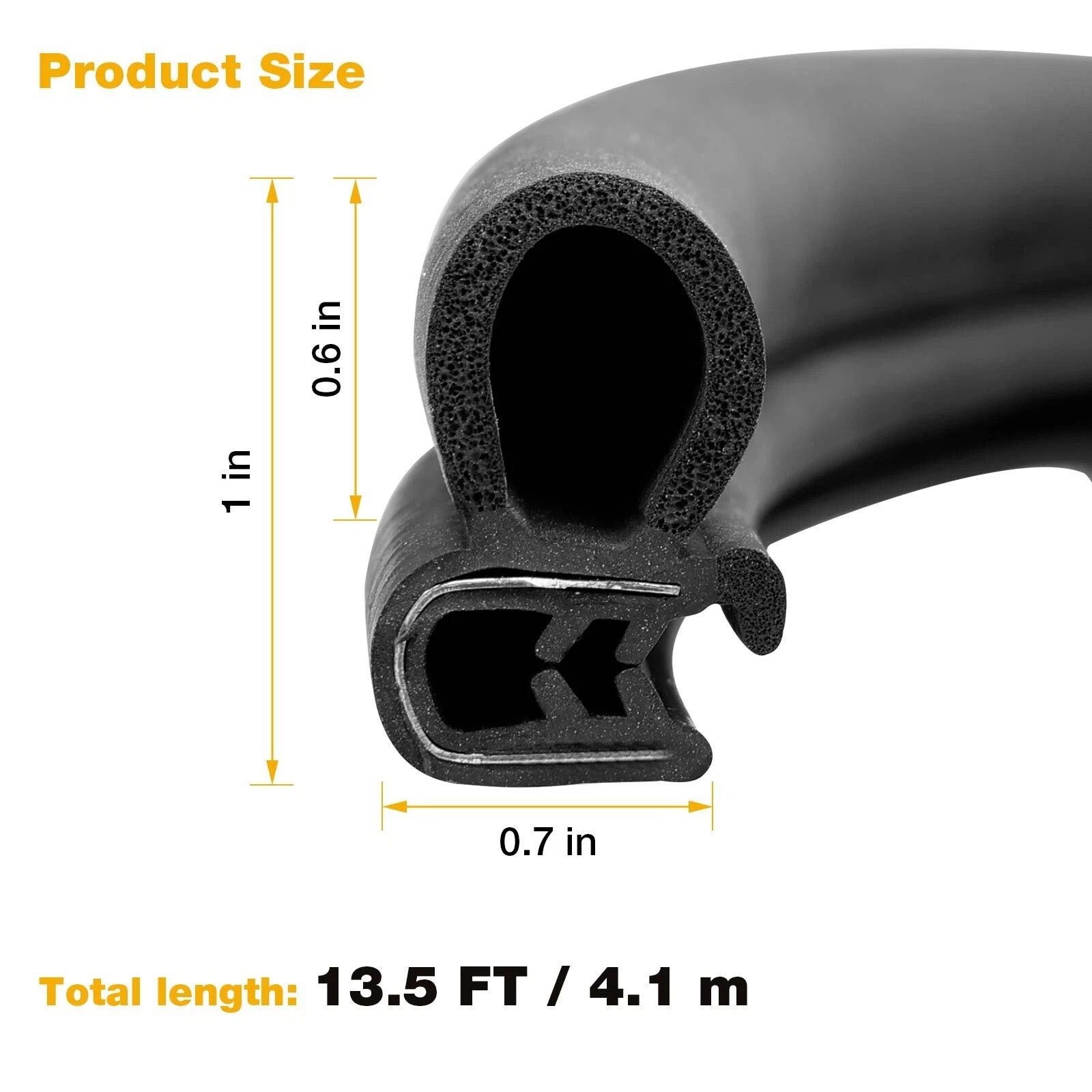 Door Rubber Weatherstrip Seal for Peterbilt 359 370 377 379 380 86 07 13.5 Ft 2X