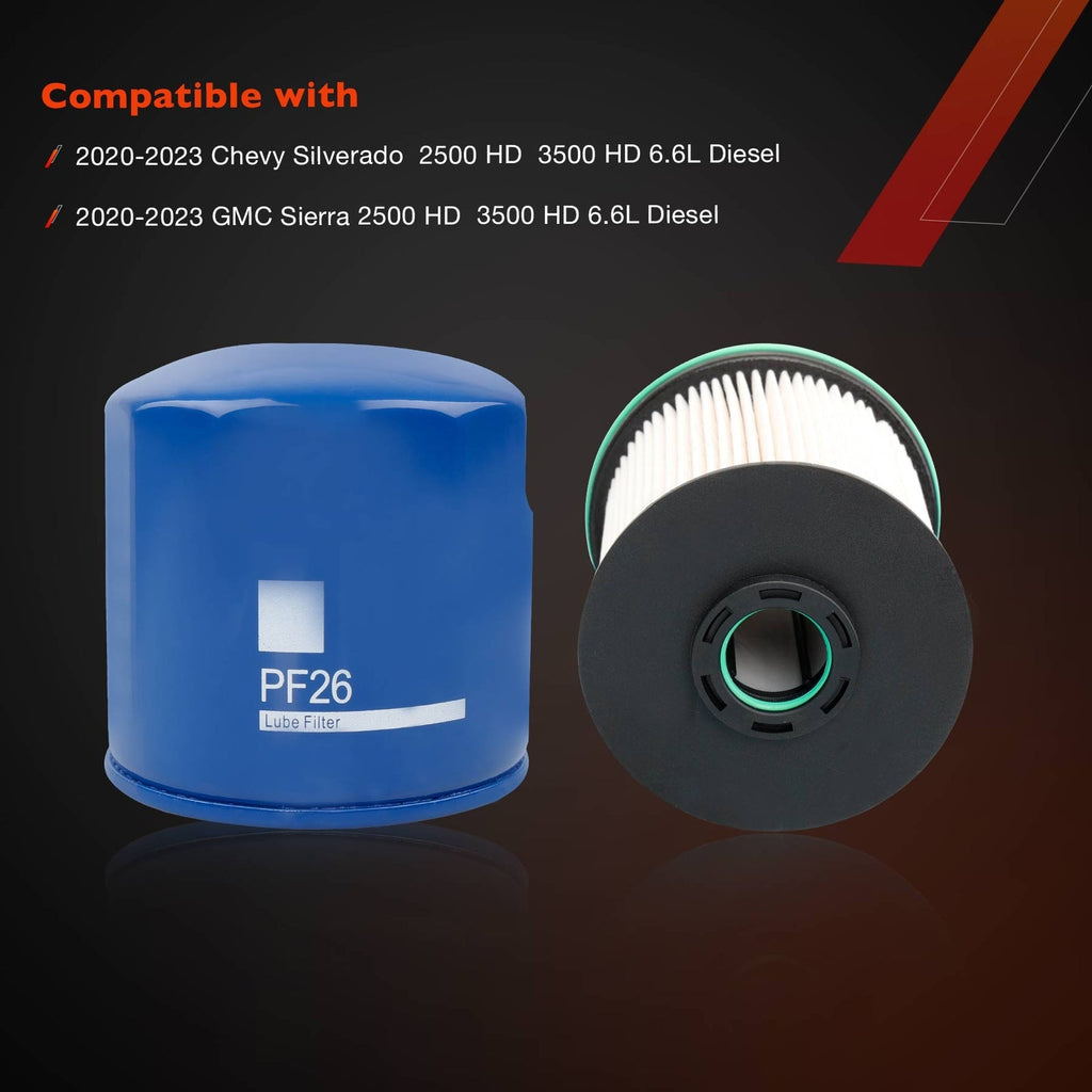 TP1015 6.6L Duramax Diesel Fuel Filter Kit for 2020 2024 Chevy GMC 2500HD 3500HD