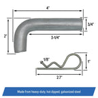 Floating Dock Hinge Connector Pin 3-1-4 x 3-4 Heavy Duty Galvanized Steel 4