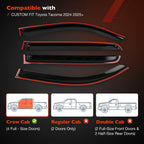 Side Window Rain Guards Deflector Visor for Toyota Tacoma 2024 2025 4X