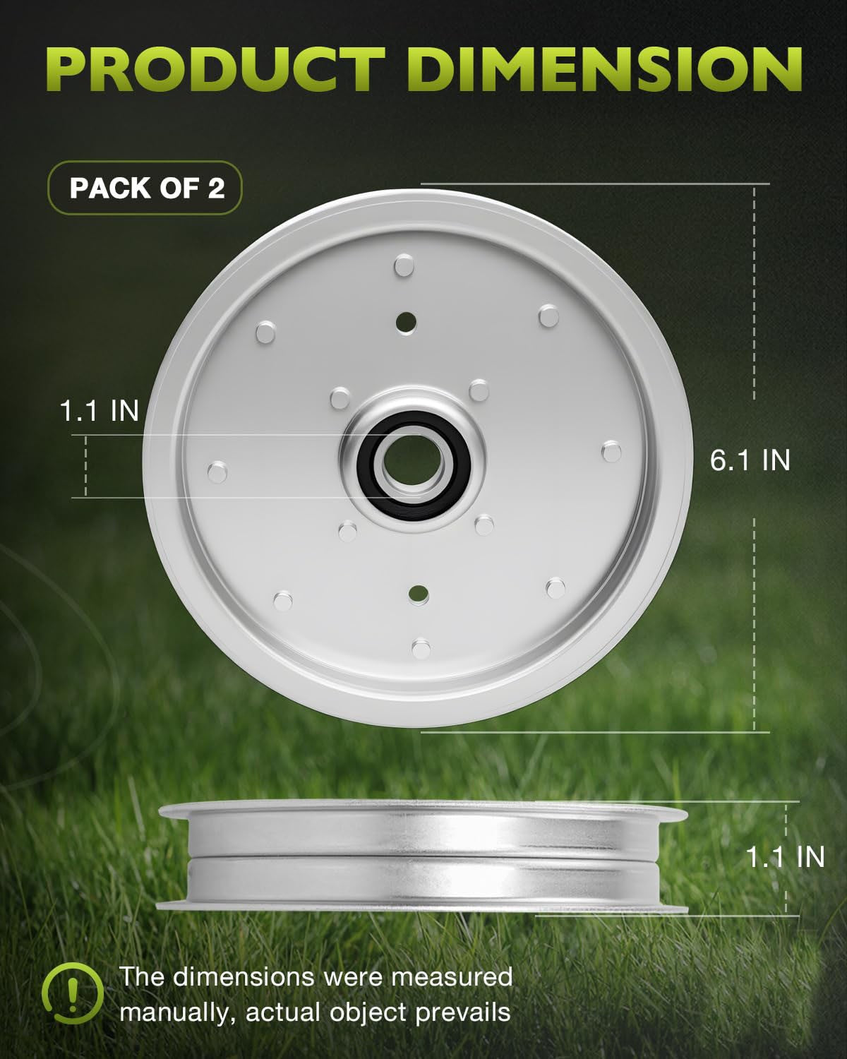 AUC10172 Deck Flat Idler Pulley for John Deere Z335E Z525E Z535M Z535R ZTrak 2X