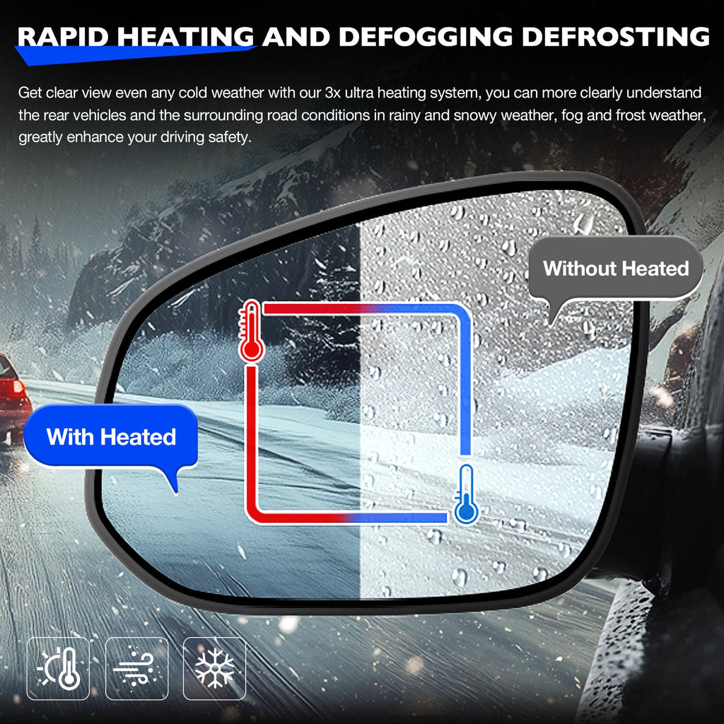 Heated Mirror Glass BSD Left Driver Side for 13 24 Toyota RAV4 Tacoma 4Runner