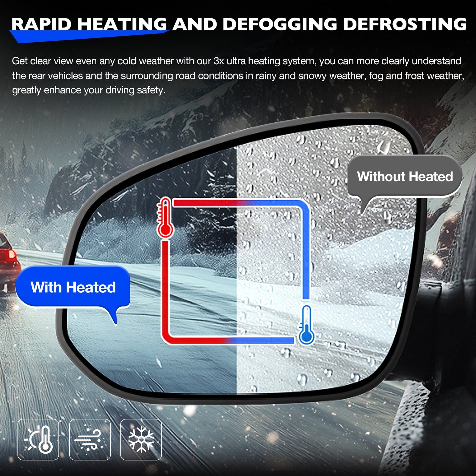 Heated Mirror Glass BSD Left Driver Side for 13 24 Toyota RAV4 Tacoma 4Runner
