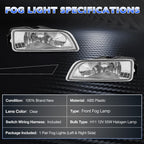 Front Fog Headlight Lamp w/ Bulbs and Harness Kit for Honda Accord 4-Door 03-07