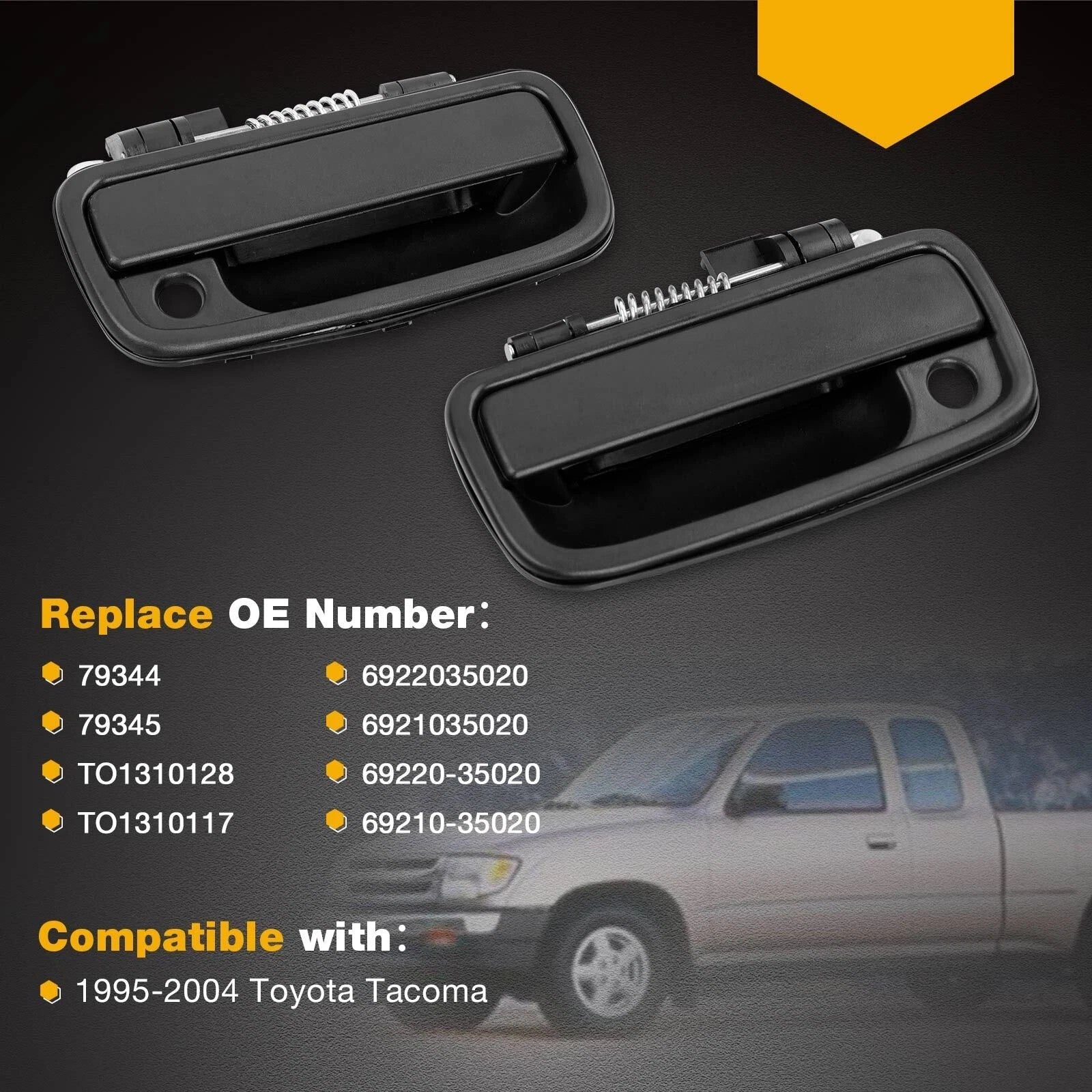 Exterior Interior Tailgate Door Handle Lock Cylinder Key for Toyota Tacoma 95-00