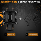 Ignition Coil & Spark Plug Wire Set for Dodge Neon Stratus Jeep Libert 2001 2007