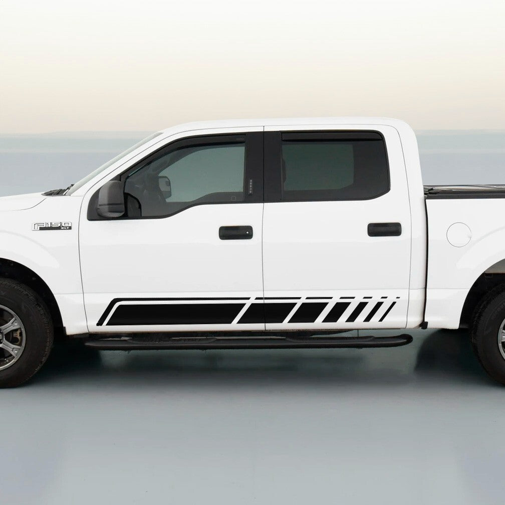 Rocker Stripe Rally Racing Side Body Stripe Decal for Ford F150 Supercrew Only