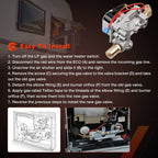 GC10A-4E 92089 RV Water Heater Gas Valve for Atwood 10 Gal G10-3E