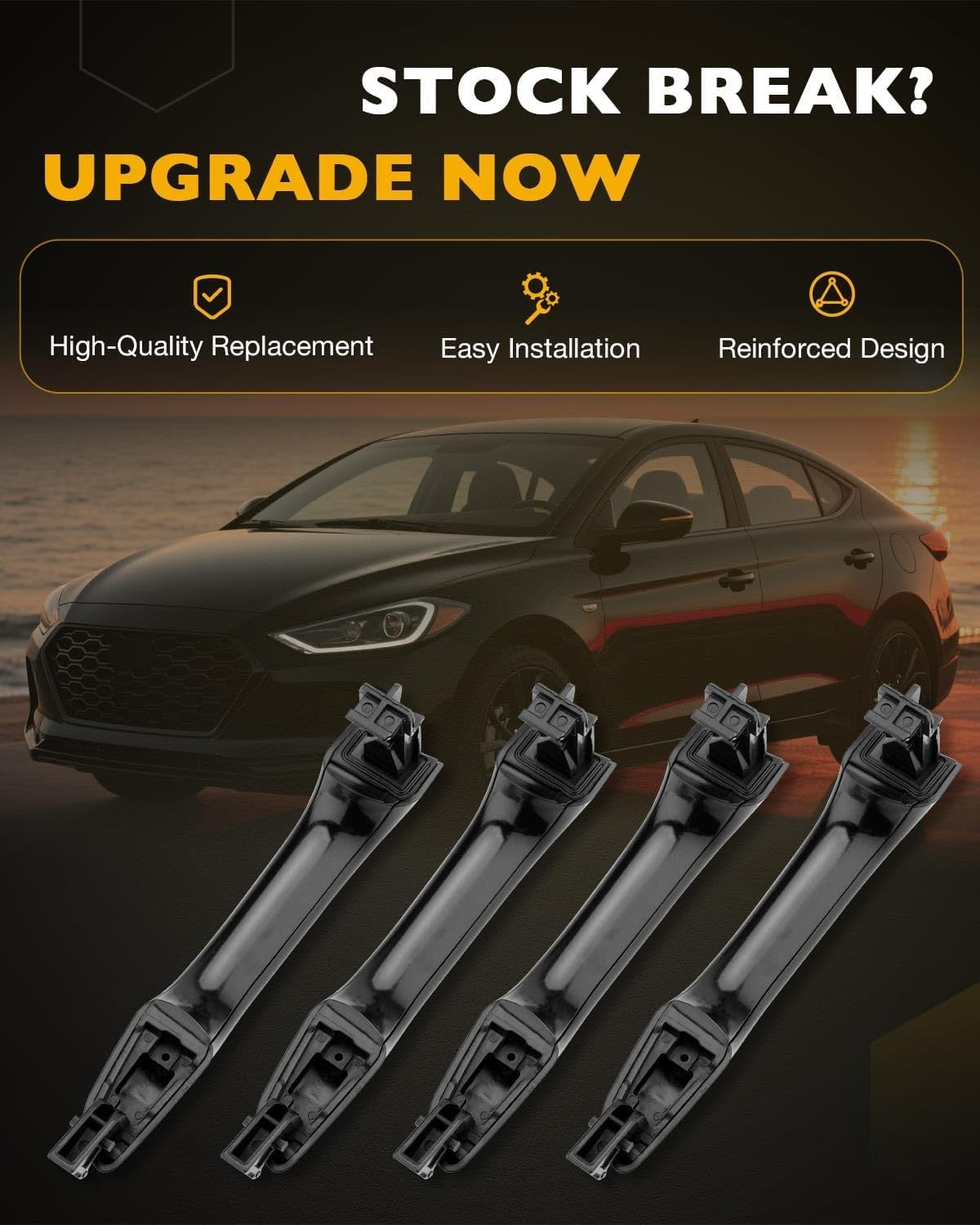 Outside Exterior Door Handles Lock Cylinder Kit for Hyundai Elantra 17 20 4X