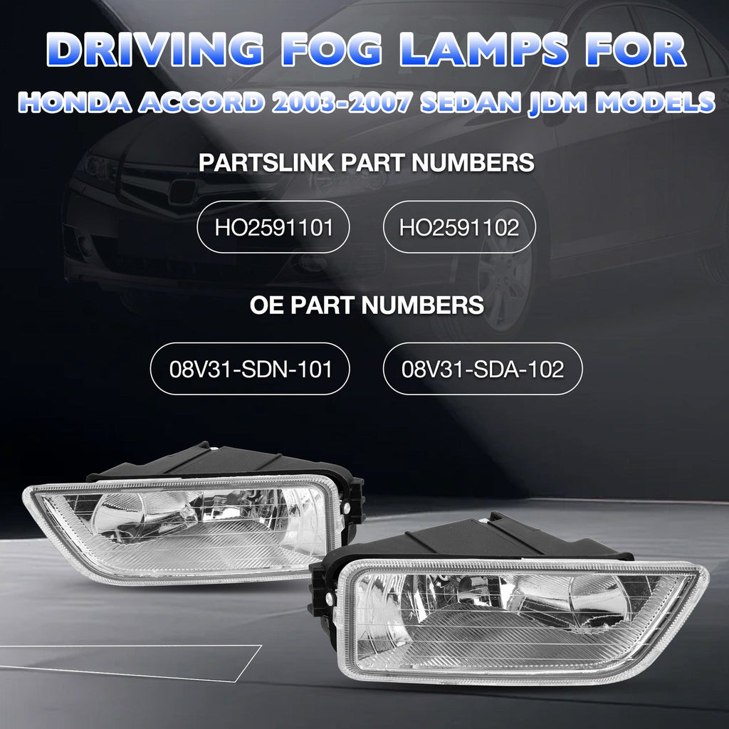 Fog Light Lamps Assembly for Honda Accord 2003-2007 Sedan w/ Bulbs & Harness