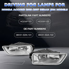 Fog Light Lamps Assembly for Honda Accord 2003-2007 Sedan w/ Bulbs & Harness
