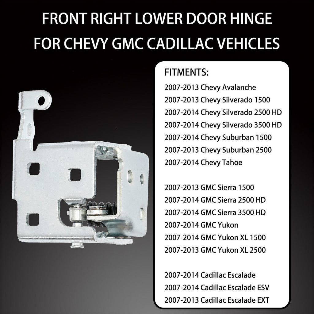 Lower Door Hinge Front Right Passenger Side for Chevy Silverado GMC Sierra 07 14