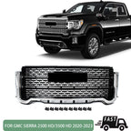 Front Bumper Grille Black w/Chrome Trim Fit GMC Sierra 2500 HD/3500 HD 2020-2023