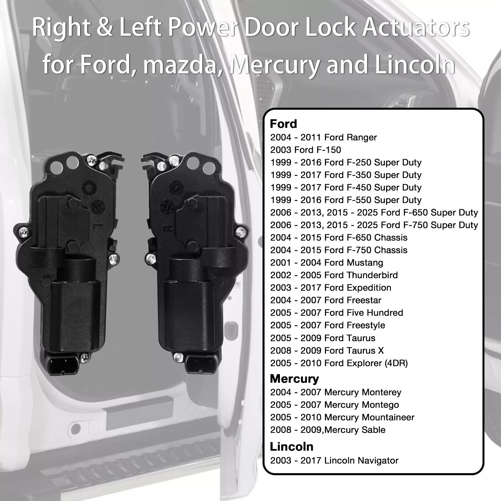 Power Door Lock Actuators for Ford F150 F250 F350 F450 Ranger Explorer 4X