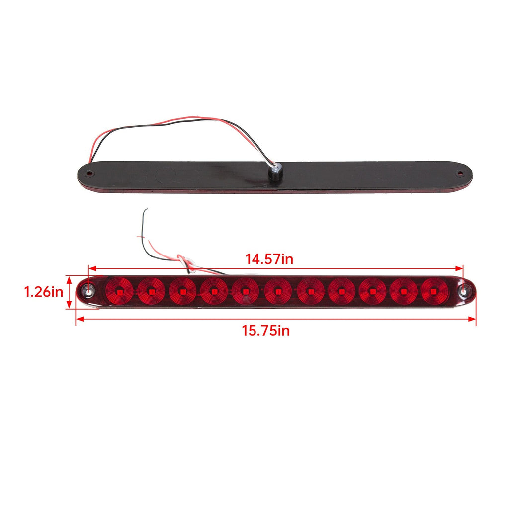 16 Inch Red Truck Trailer Light Bar 11 LED Stop Turn Tail Brake Lights Strip 4 PCS