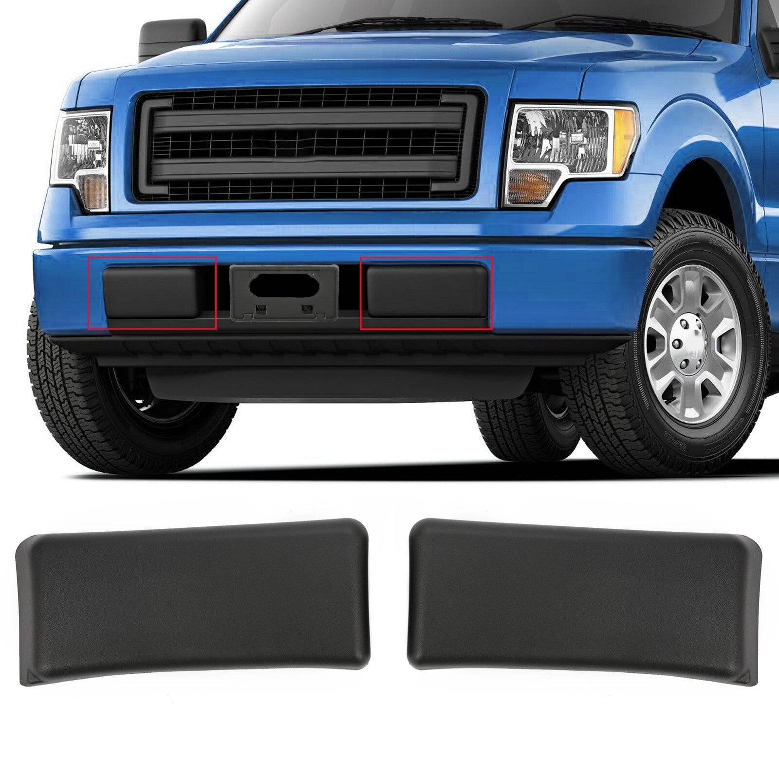 Front Bumper Guards Pads End Caps Cover Trim for Ford F150 2009 2014 LH RH 2 Pcs