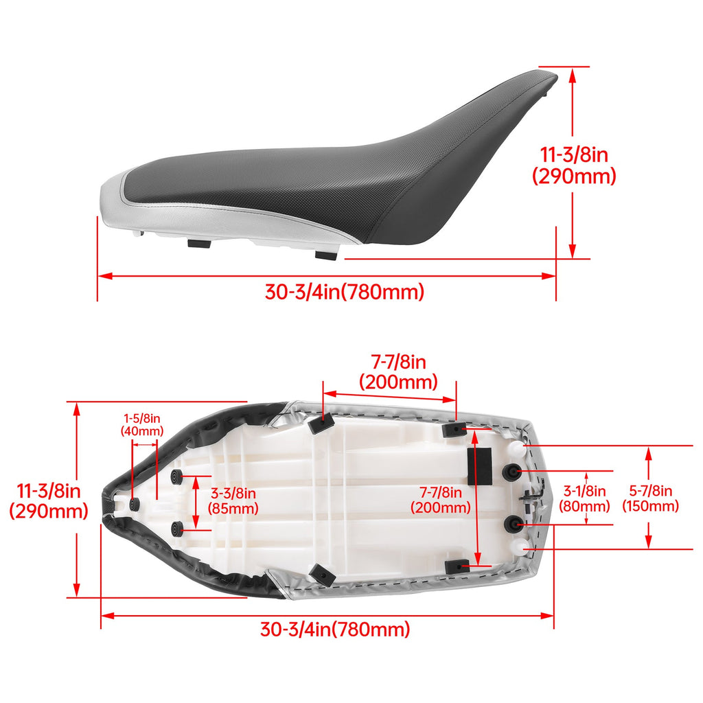 Complete Seat Plastic Black Silvery for Yamaha Raptor 660R 2001-2005