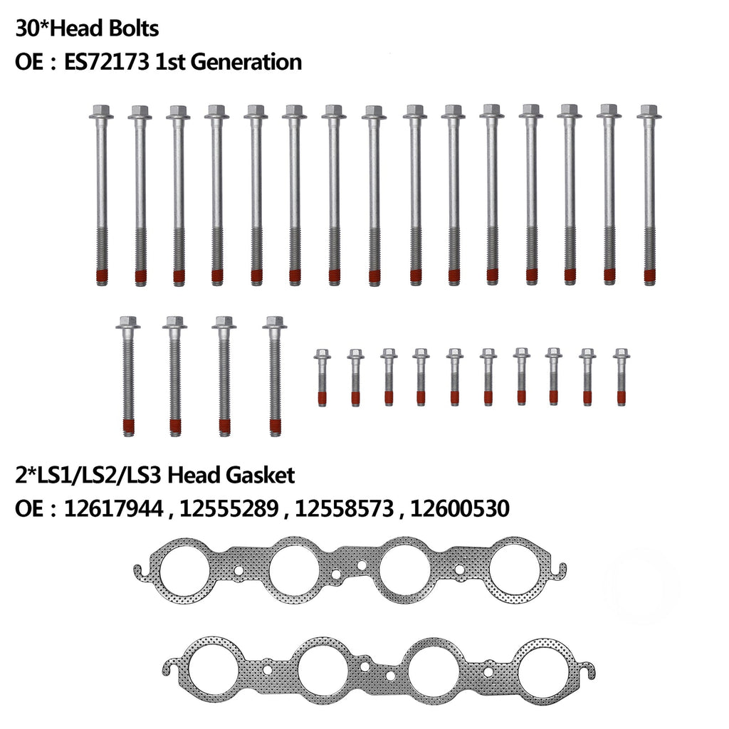 Head Full Gasket Set Cylinder Bolts for Chevy Silverado GMC Sierra 5.3L 4.8L
