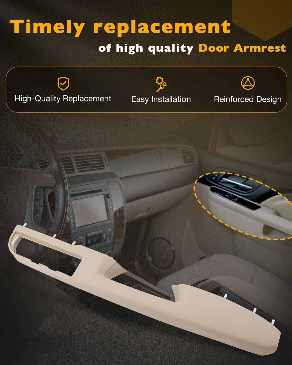 Passenger Armrest Repair Kit For Chevy Silverado GMC Sierra 1500 2500 2010 2014