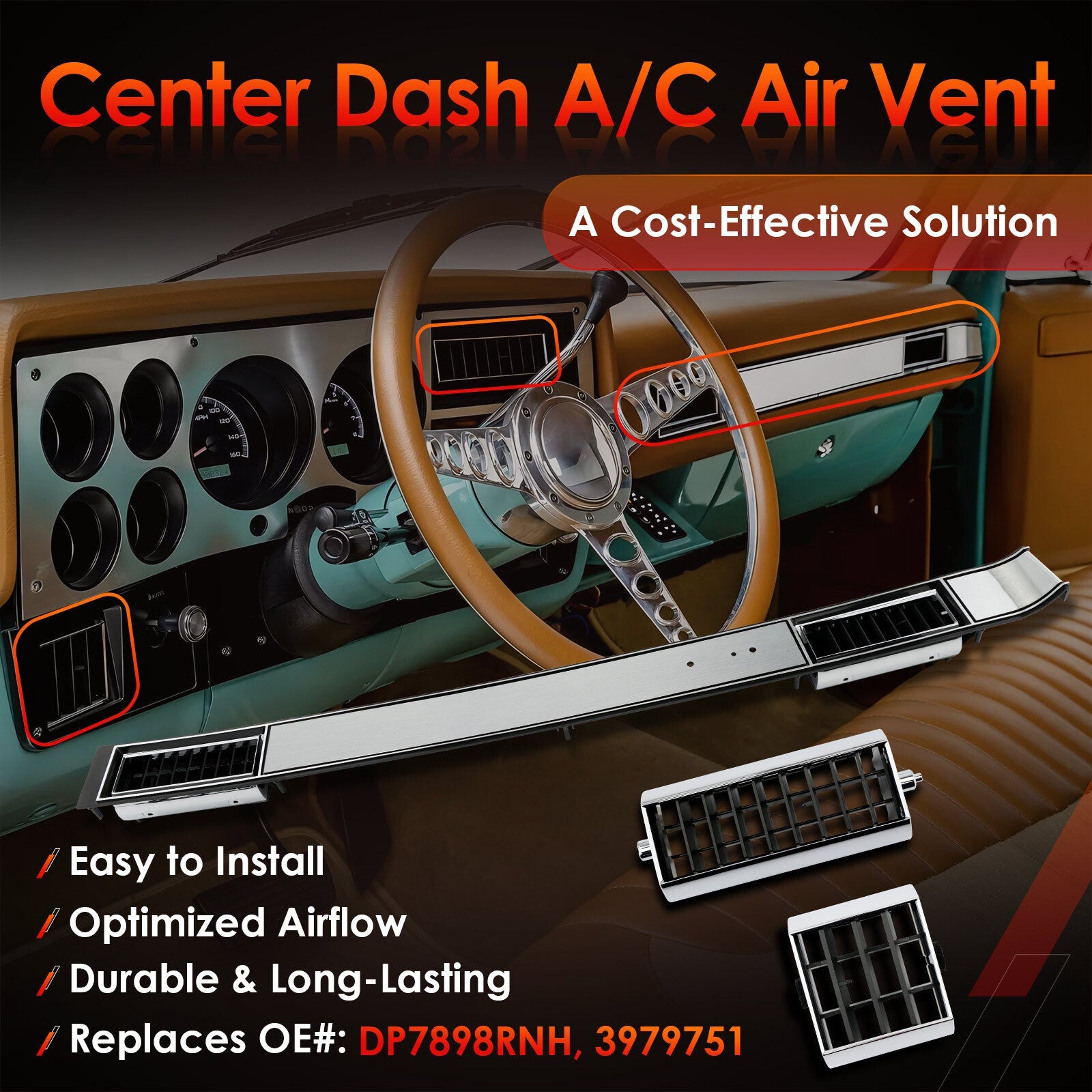 Center Dash AC Air Vent Trim Plate for Chevy Silverado GMC C K 1500 2500 81-91