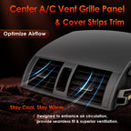 Center AC Dash Air Vent Trim Panel Cover w/ Strips Trim for 08 13 Toyota Corolla