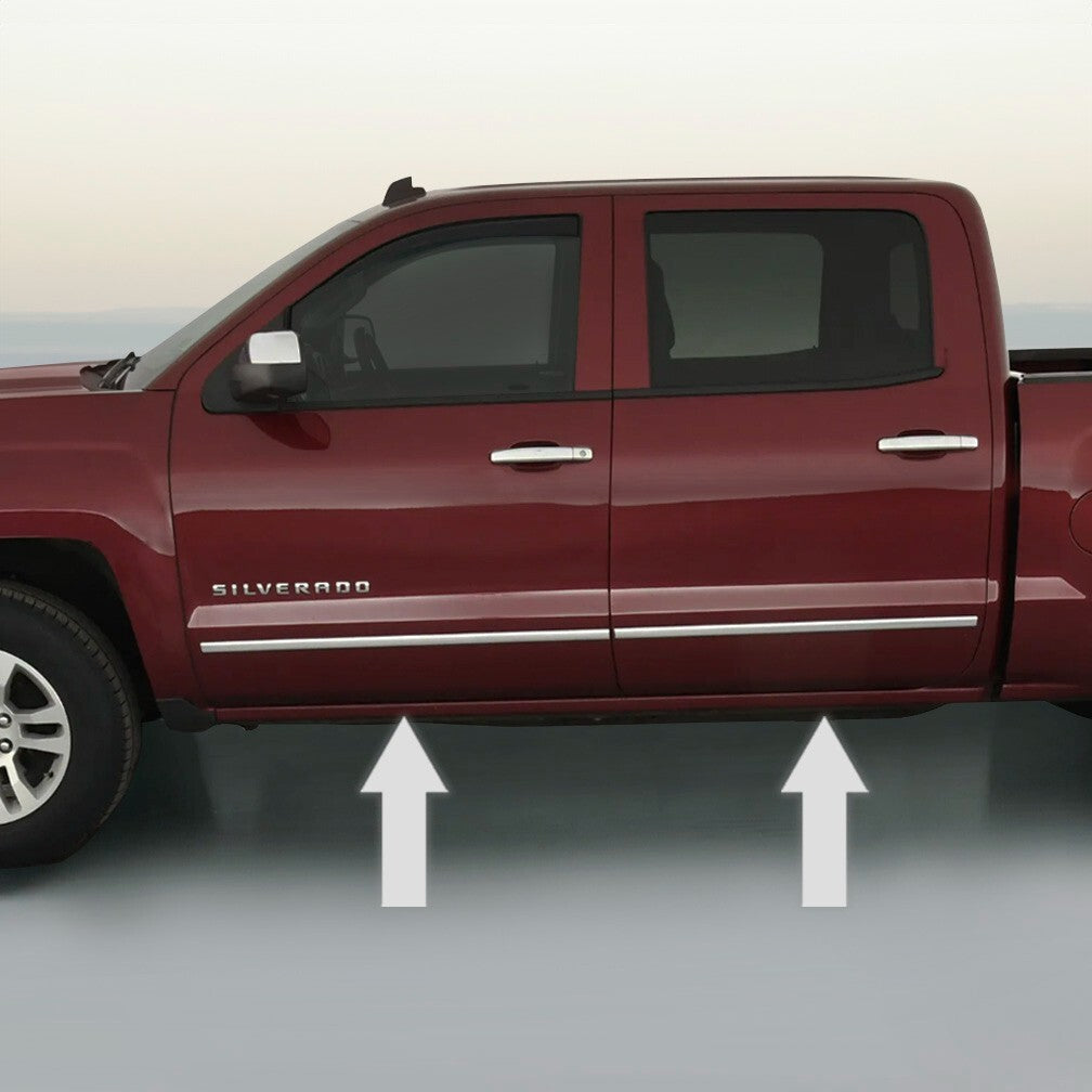 Chrome Side Door Trim Rocker Panel Molding Package for Chevy Silverado 14 19