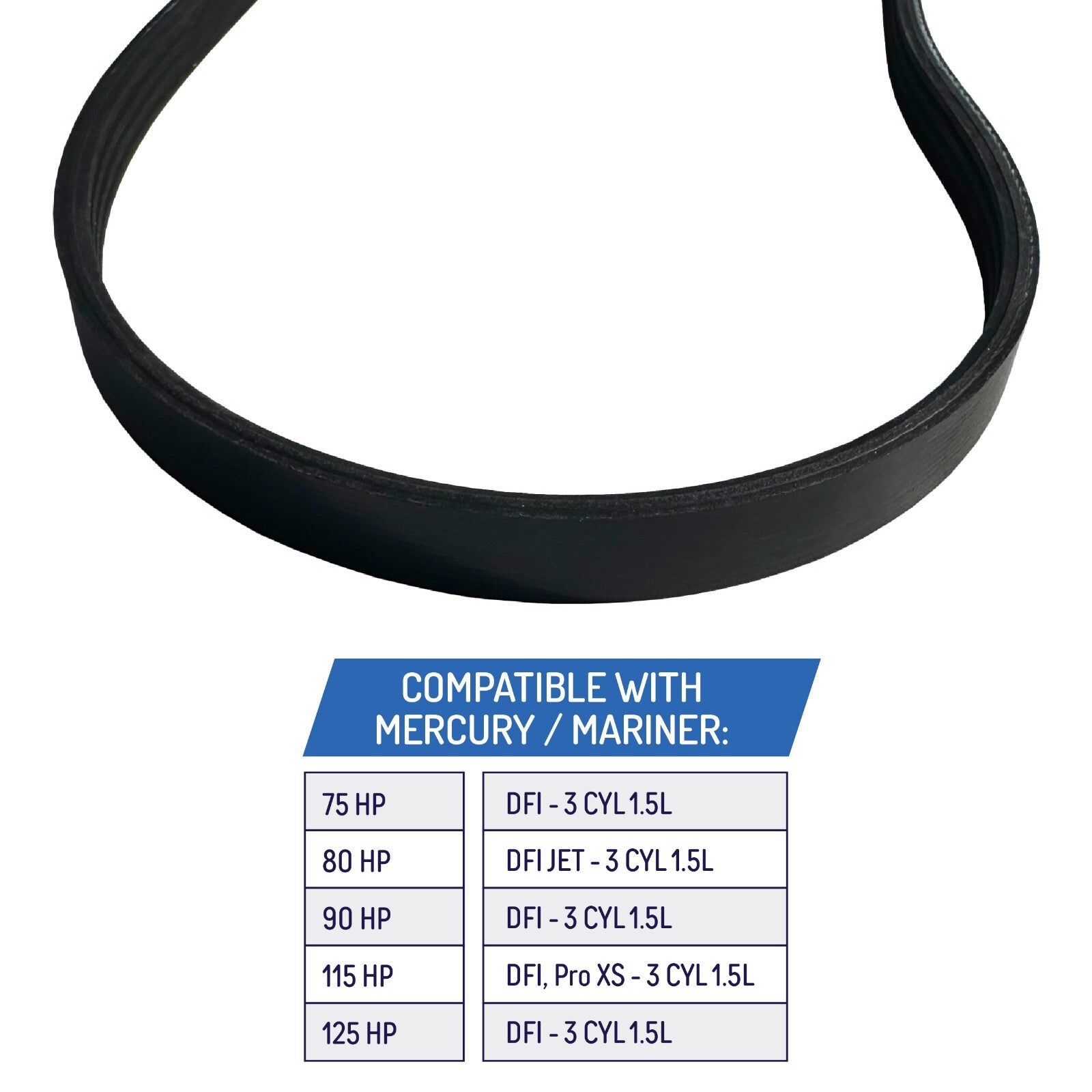 57-892318 57-8M0026410 Serpentine Belt for Mercury Optimax 3 Cyl Dfi 75 125HP