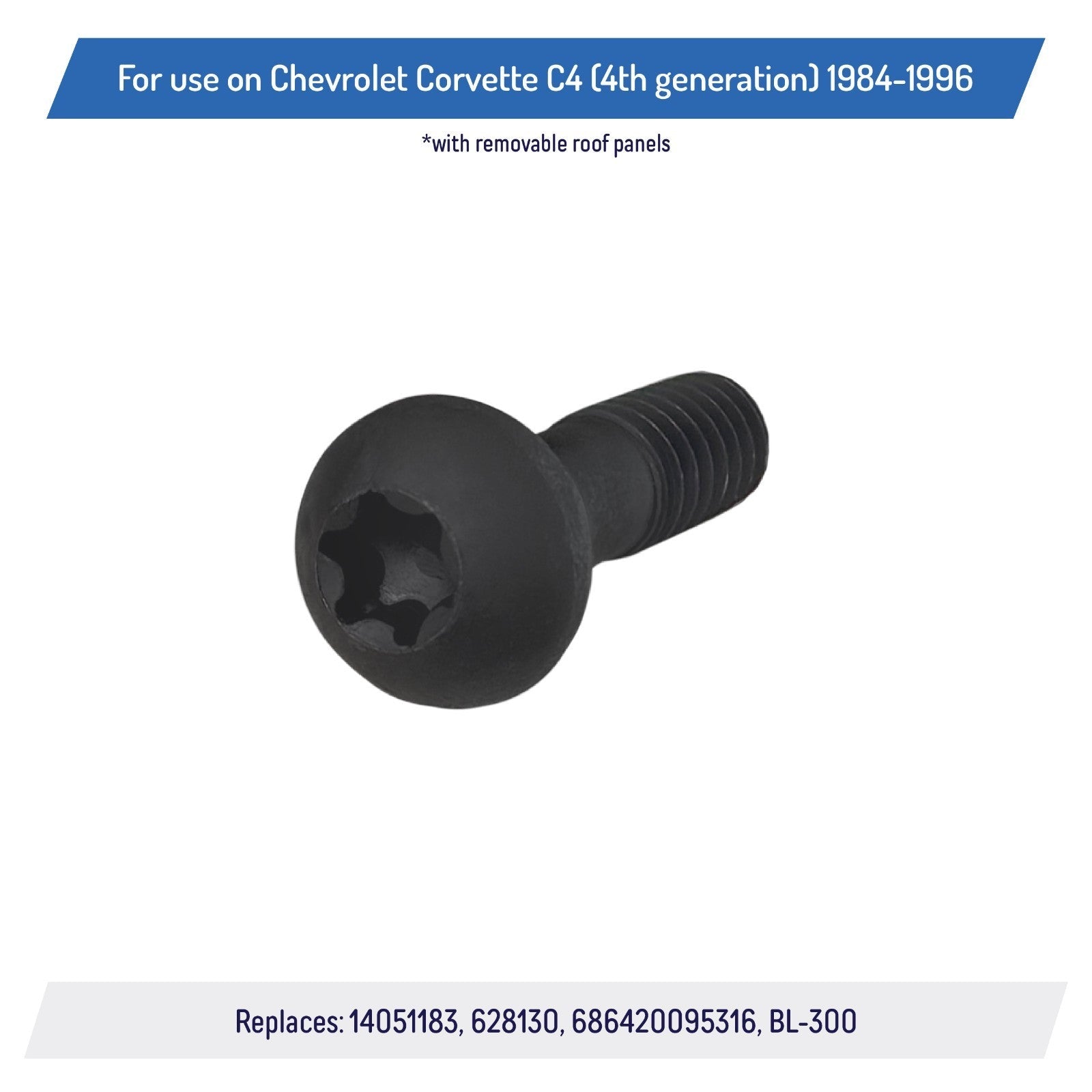 Rear Lock Bolts for Corvette C4 1984-96 Removable Targa Top Roof Panel 14051183