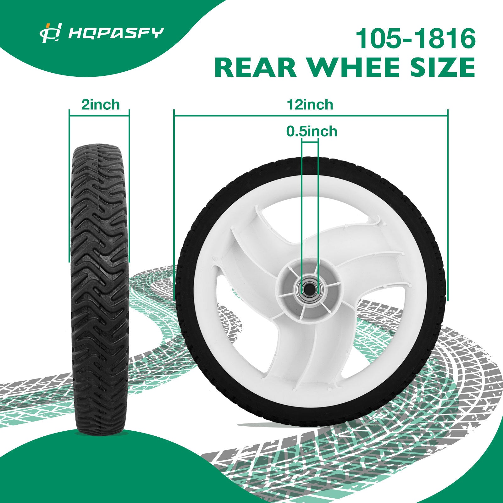 105-1816 12 Inch Rear Mower Wheels for Toro Recycler 20012 20016 20019 205-268