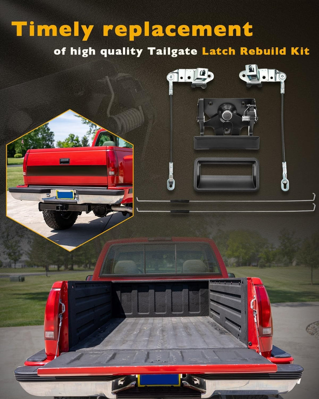 Tailgate Handle Latch Bezel Rebuild Kit For Chevy C K 1500 2500 3500 1988 2002