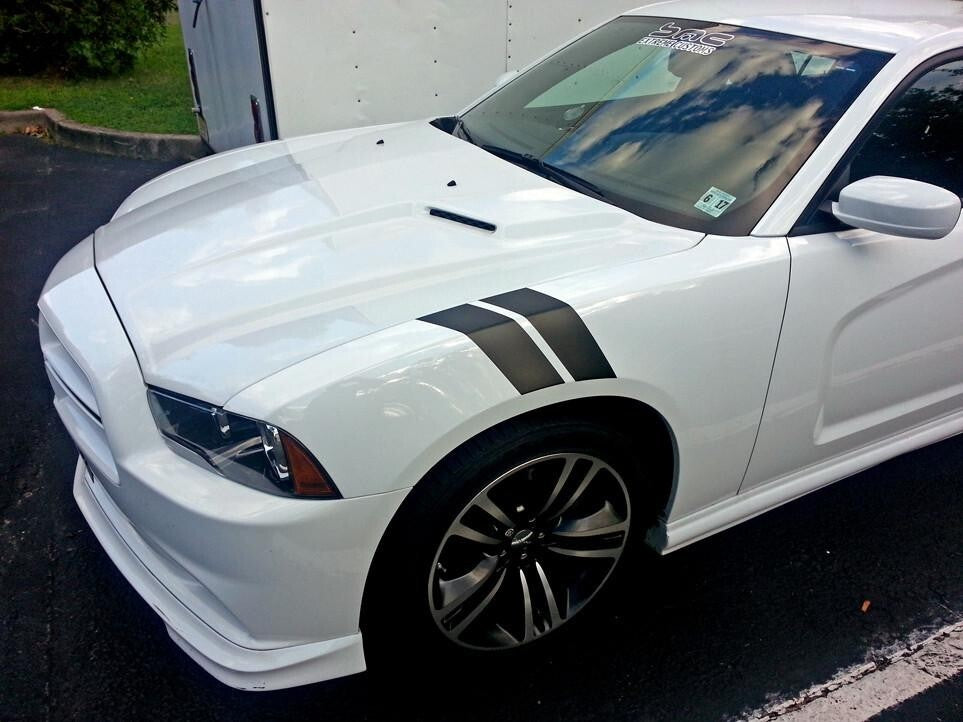 3 Inch Dual Fender Stripe Hash Mark Decal Graphic Kit for Dodge Charger