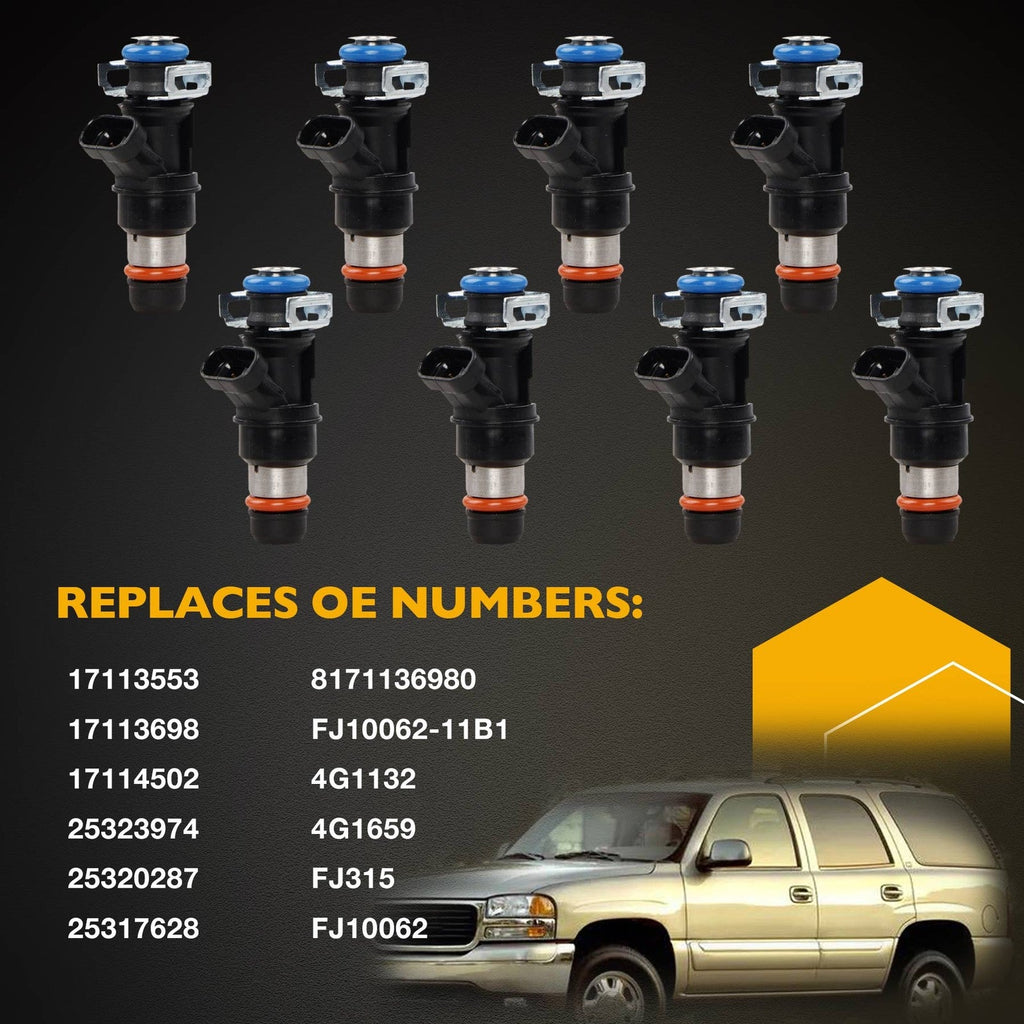 25317628 Fuel Injectors for Chevy Silverado GMC 4.8L 5.3L 6.0L 99 06 8 Piece